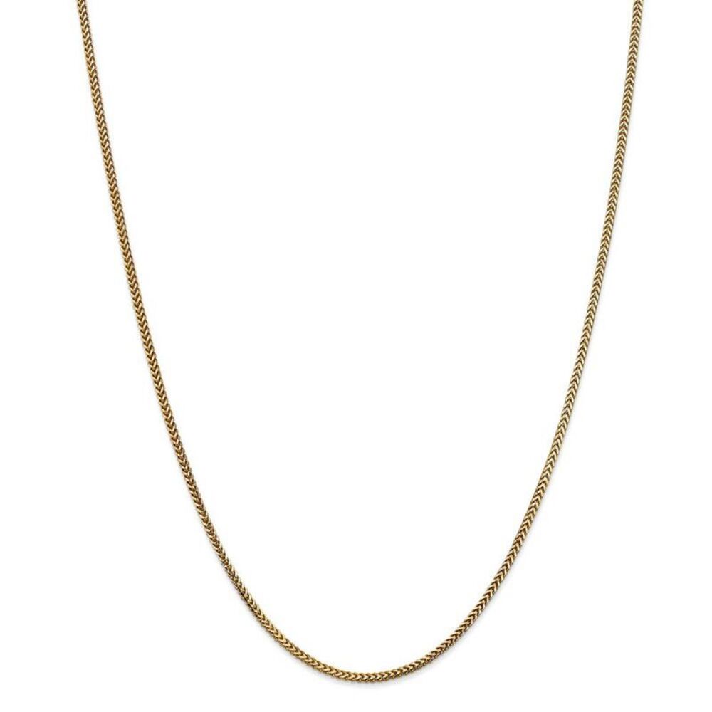 1.5mm, 14k Yellow Gold, Solid Franco Chain Necklace, 16 Inch - Picture 3 of 8